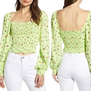 AFRM Floral Smocked Top